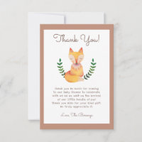 Woodland Fox Babydusche Danke Karte