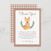 Woodland Fox Babydusche Danke Karte (Vorne/Hinten)