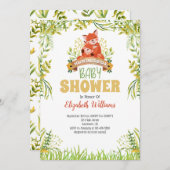 Woodland Fox Babydusche Einladung (Vorne/Hinten)