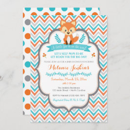 Woodland Fox Babydusche Einladung