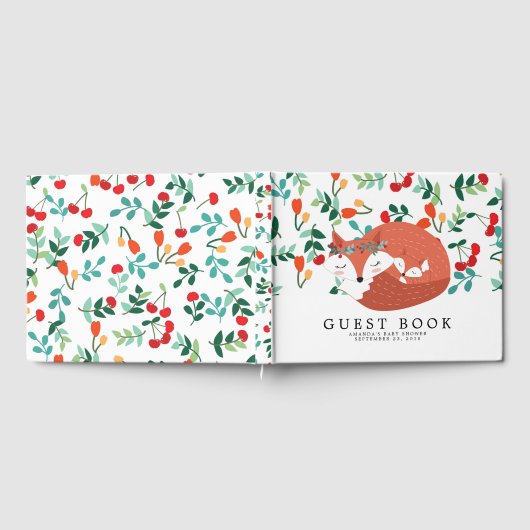 Woodland Fox Babydusche Gästebuch (Voll)