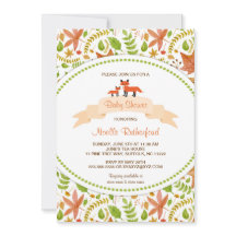 Woodland Fox Babydusche Invites / Mutter und Kind