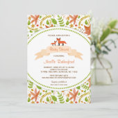 Woodland Fox Babydusche Invites / Mutter und Kind Einladung (Stehend Vorderseite)
