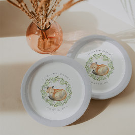 Woodland Fox Babydusche Pappteller