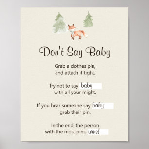 Woodland Fox Babydusche Sage nicht Baby Poster