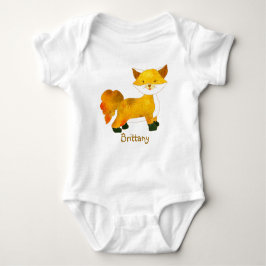 Woodland Fox + Babynahrung mit individuellem Namen Baby Strampler