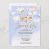 Woodland Fox Blue Sky Cloud | Kinderdusche per Pos Einladung (Vorne/Hinten)