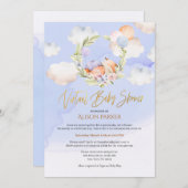 Woodland Fox Blue Sky Dream | Virtual Baby-Dusche Einladung (Vorne/Hinten)