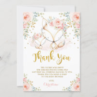 Woodland Fox Blush Gold Floral Girl Babydusche
