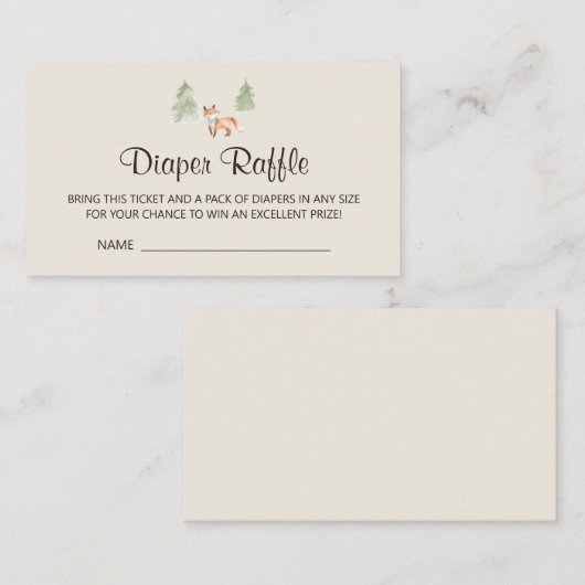 Woodland Fox Boy Babydusche Windelwanne Begleitkarte (Vorne/Hinten)