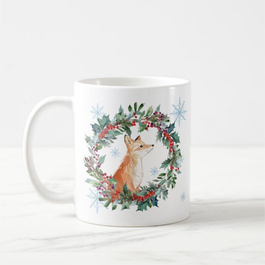 Woodland Fox Christmas Christmas Kaffeetasse (Links)