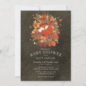 Woodland Fox Cub Babydusche Halbpension Einladung (Vorderseite)