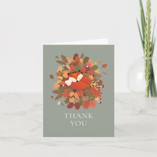 Woodland Fox Cub Danke Karte (Vorderseite)