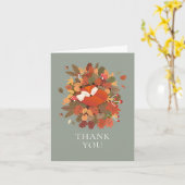 Woodland Fox Cub Danke Karte (Gelbe Blume)