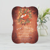 Woodland Fox Cub Kinderdusche / Sprinkle Einladung (Stehend Vorderseite)