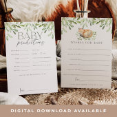 Woodland Fox Doppelseitiges Babyduschkarte Einladung