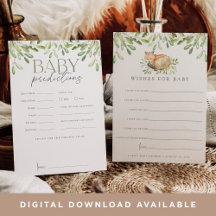 Woodland Fox Doppelseitiges Babyduschkarte