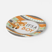 Woodland Fox Es ist ein Baby-Dusche Papier Teller (Schrägansicht)