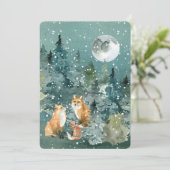 Woodland Fox Familiennamen Weihnachten (Stehend Vorderseite)