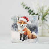 Woodland Fox Flat Holiday Card Feiertagskarte (Stehend Vorderseite)