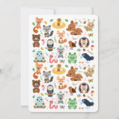 Woodland Fox & Forest Animal Baby Dusche einladen Einladung (Rückseite)