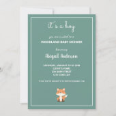 Woodland Fox Forest Baby Dusche Einladung (Vorderseite)