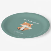 Woodland Fox Forest Babydusche auf Papierplatte Pappteller (Schrägansicht)