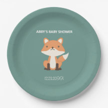 Woodland Fox Forest Babydusche auf Papierplatte