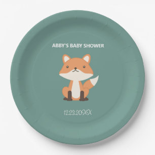 Woodland Fox Forest Babydusche auf Papierplatte Pappteller