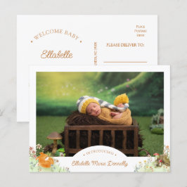 Woodland Fox Foto Geburtsankündigung Postkarte