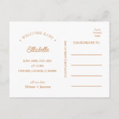 Woodland Fox Foto Geburtsankündigung Postkarte (Rückseite)