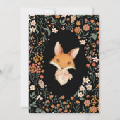Woodland Fox Girl Babydusche Einladung (Rückseite)