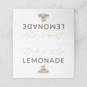 Woodland Fox Girl Drinks & Sips Lemonade Drink Platzkarte (Außenseite Aufgefaltet)