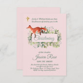 Woodland Fox Girls Christening lädt zur Taufe ein (Vorne/Hinten)