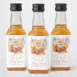 Woodland Fox Greenery Aquarellleaf Kinderdusche Alkoholflaschenetikett