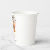 Woodland Fox Greenery Aquarellleaf Kinderdusche Pappbecher (Links)