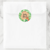 Woodland Fox Greenery Baby Shower Runder Aufkleber (Tasche)