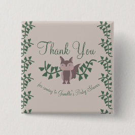 Woodland Fox Grünpflanzen Kinderdusche Rustikale G Button