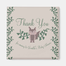 Woodland Fox Grünpflanzen Kinderdusche Rustikale G