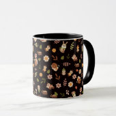 Woodland Fox Herbstthema dunkel Tasse (VorderseiteRechts)