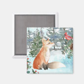 Woodland Fox Holiday Magnet (Vorderseite/Rückseite)