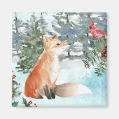 Woodland Fox Holiday Magnet (Vorne)