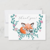 Woodland Fox in Bloom - Baby Dusche danke (Vorderseite)