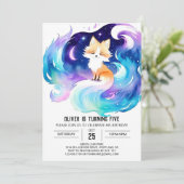 Woodland Fox Magic Birthday Einladung (Stehend Vorderseite)