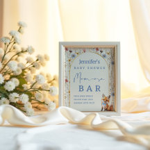 Woodland Fox Mama-osa Bar Sign in Dusty Blue