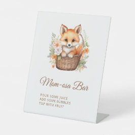 Woodland Fox Mom-osa Bar Baby Shower Sockelschild