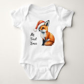 Woodland fox My First Xmas Baby One-piece Baby Strampler (Vorderseite)
