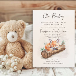 Woodland Fox Neutral Oh Baby Shower Invitation Einladung