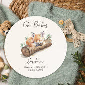 Woodland Fox Neutral Oh Baby Shower Invitation Einladung