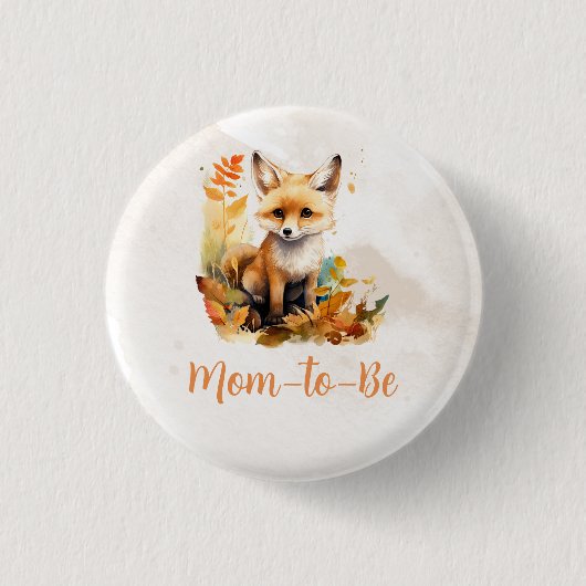 Woodland Fox Niedliche Babydusche Button (Vorderseite)